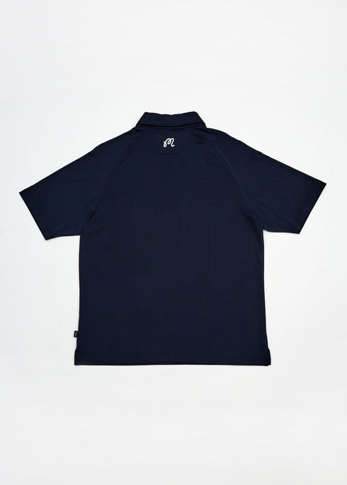 Malbon EVERGREEN RAGLAN SLEEVE MESH POLO navy